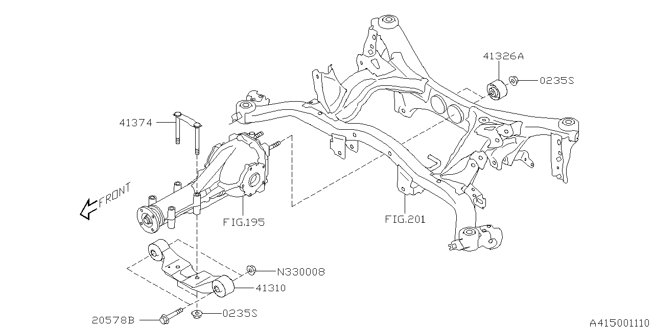 41310AG023 - Genuine Subaru DIFFERENTIAL MEMBER ASSY FRONT 2009 subaru forester parts diagrams 