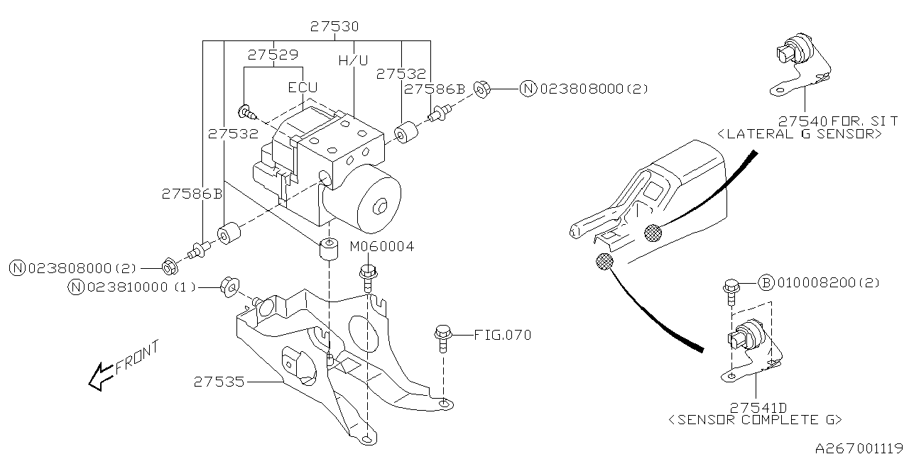 27540FA022 - Genuine Subaru SENSOR COMPLETE G subaru abs diagram 