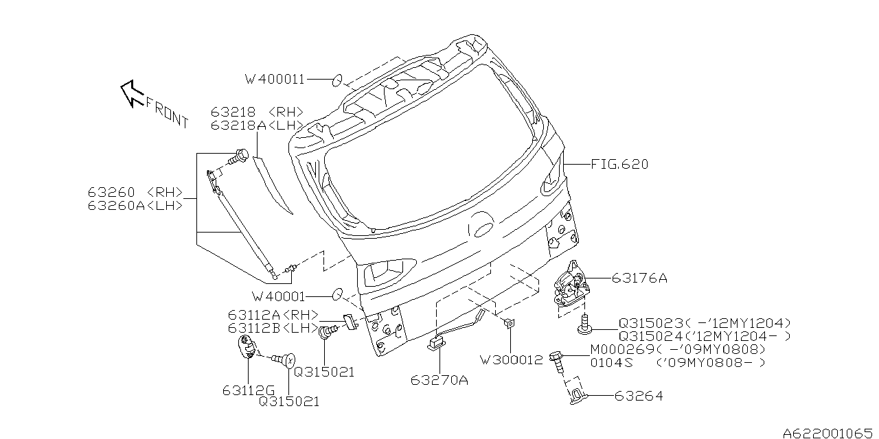 63032XA00A - Genuine Subaru LATCH&ACT ASSY RG