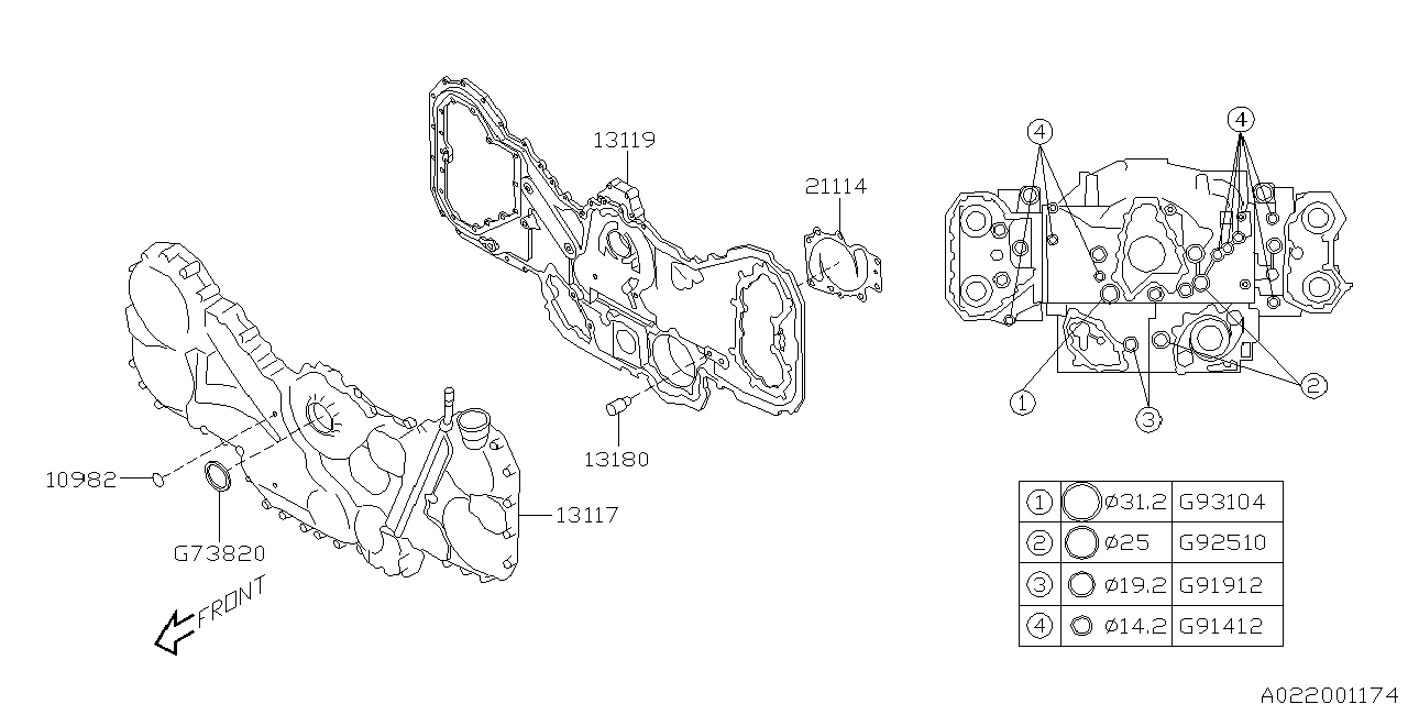 21114AA063 - Genuine Subaru GASKET WATER PUMP