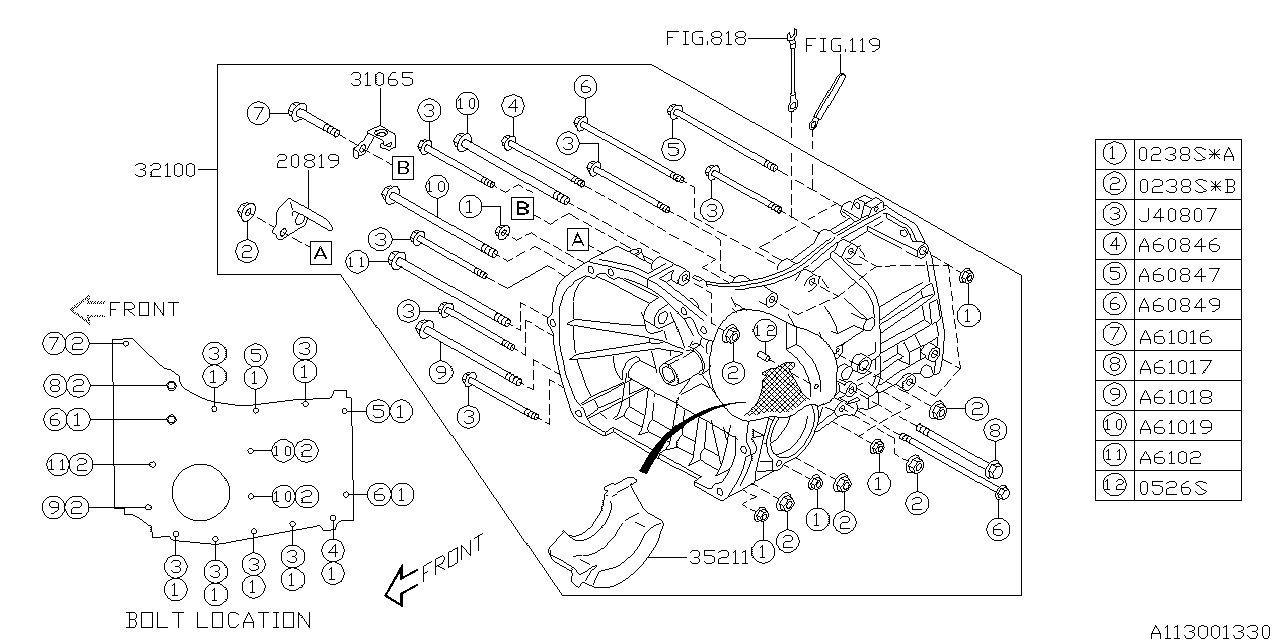 31065AA010 - Genuine Subaru BRACKET AIR BREATHER