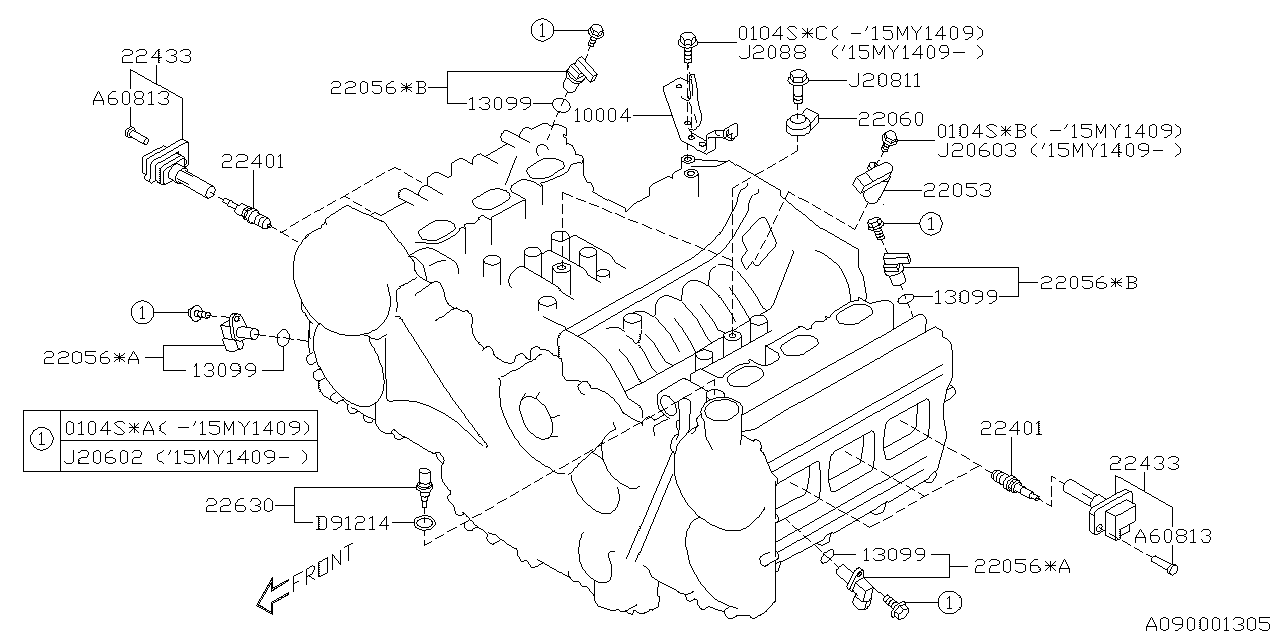 22401AA781 - Genuine Subaru SPARK PLUG