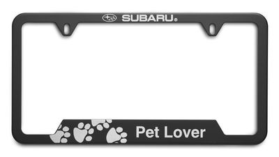 Subaru License Plate Frame (Pet Lover) - Matte Black SOA342L165