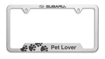 Subaru License Plate Frame (Pet Lover) - Stainless Steel SOA342L166