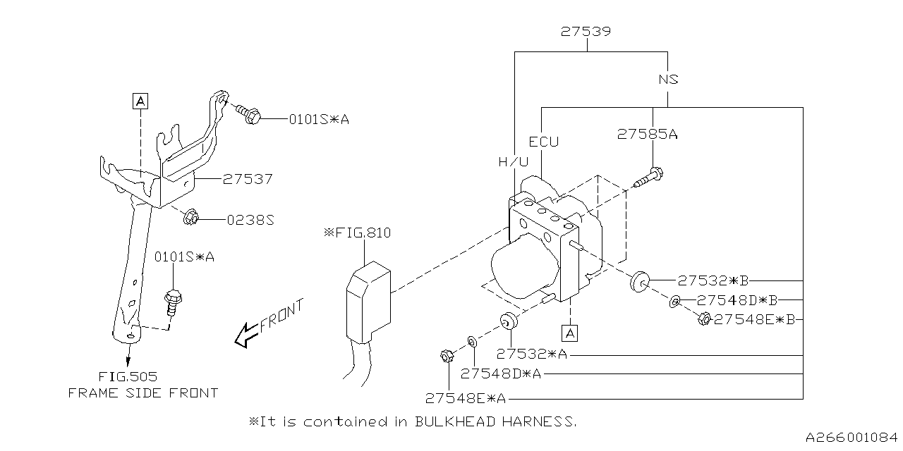 Subaru 27596FJ250 H/U Assembly VDC