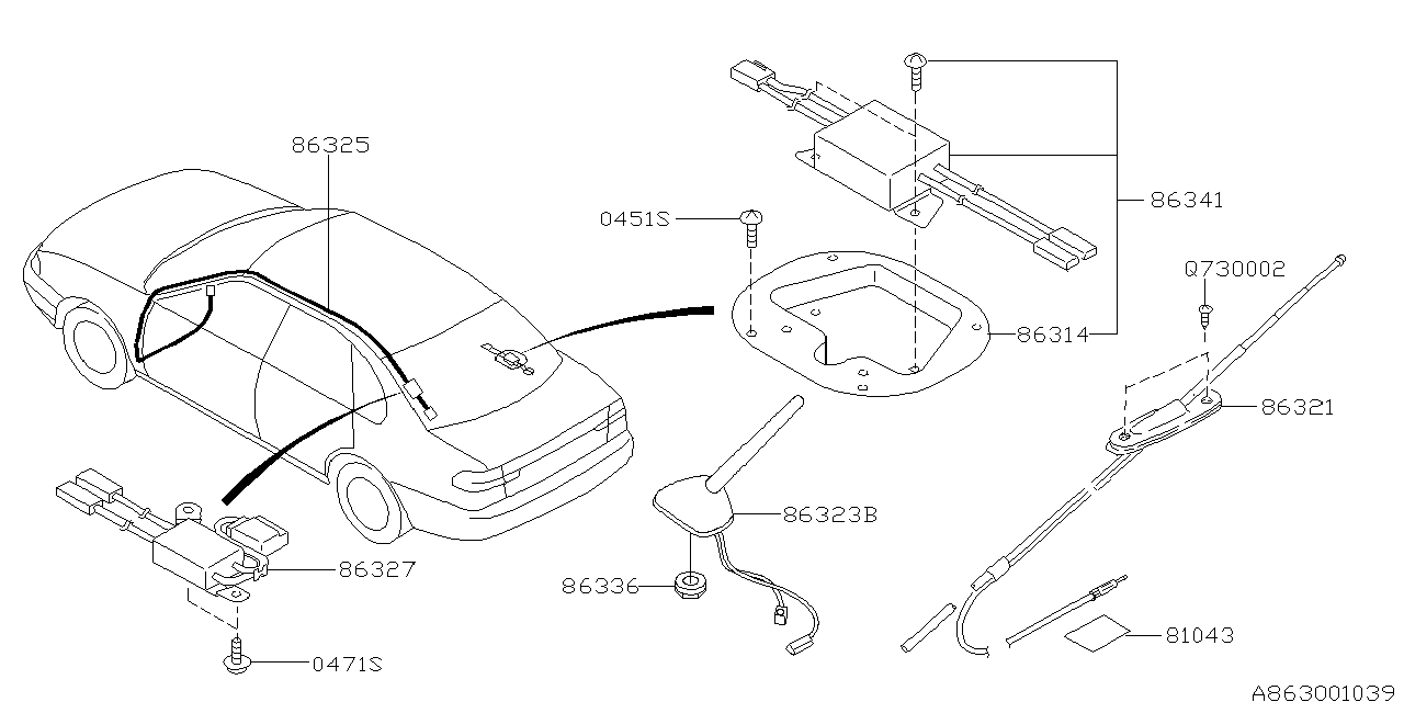 Subaru 86336AE00A Antenna Supporter