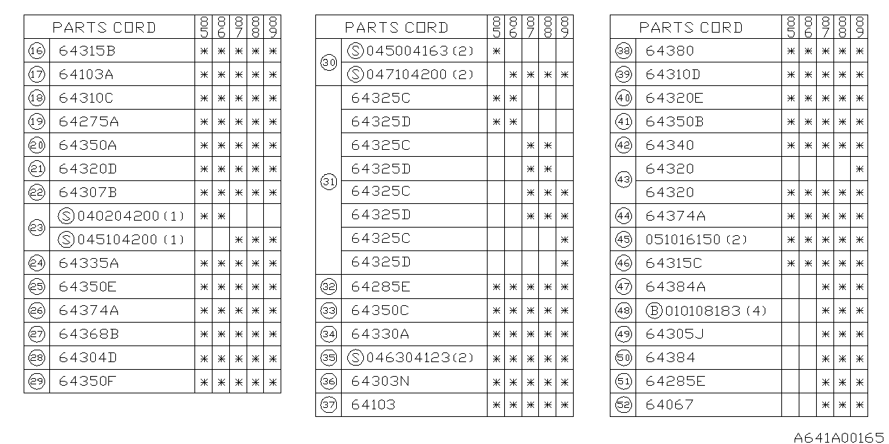 Subaru 64927GA490 Pad Assembly S/W