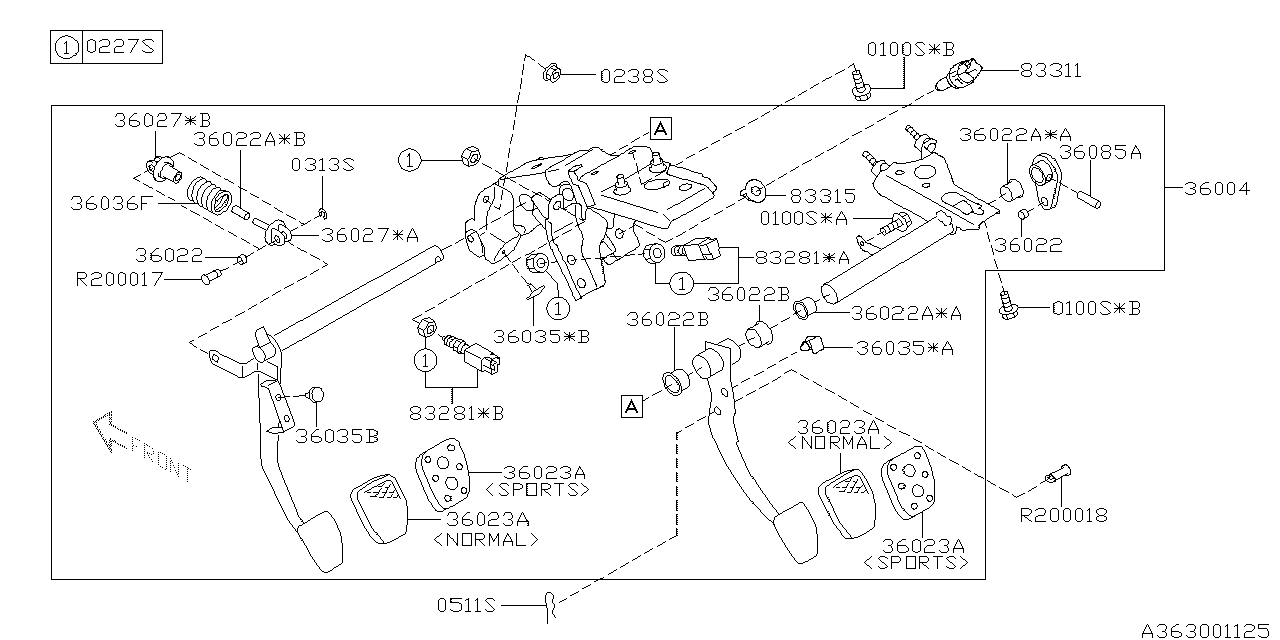 subaru pedal diagram shirt