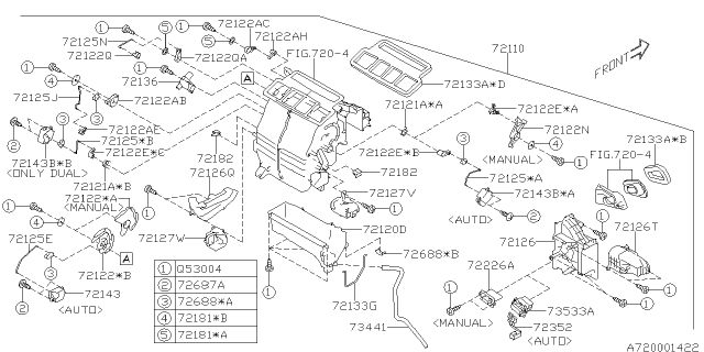 2015 Subaru XV Crosstrek Lever Diagram for 72122FJ010