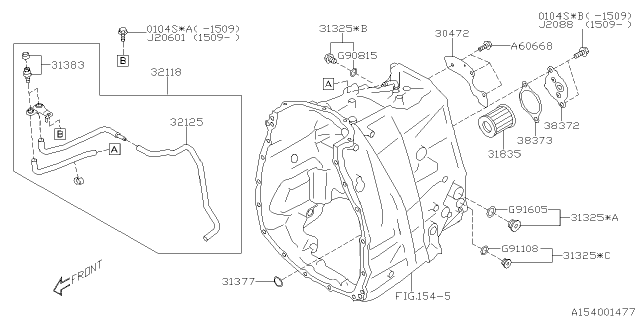2015 Subaru XV Crosstrek Automatic Transmission Case Diagram 5