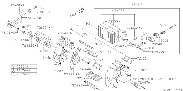2016 Subaru Crosstrek Clamp Diagram for 72182YC020