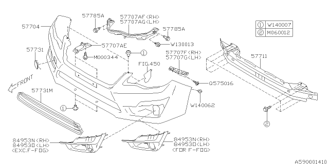 2015 Subaru Impreza Cover Hook Front Std Diagram for 57731FJ270