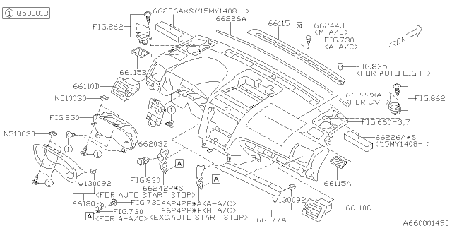 2016 Subaru Impreza Cover Assembly St Switch LHD Diagram for 66073FJ100WJ