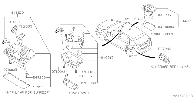 2014 Subaru Impreza Lamp - Room Diagram