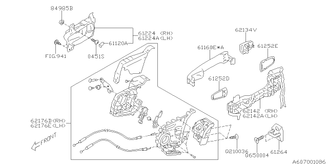 2014 Subaru Impreza Door Parts - Latch & Handle Diagram 3