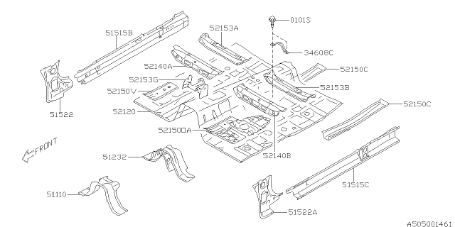 2015 Subaru Impreza Body Panel Diagram 1