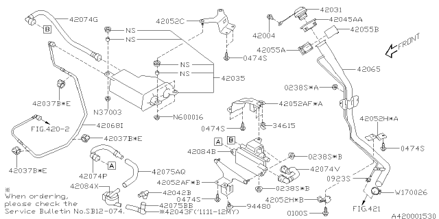 2014 Subaru Impreza Fuel Piping Diagram 1
