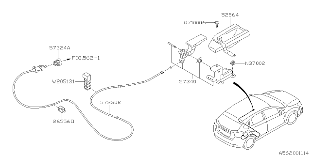 2014 Subaru Impreza Trunk & Fuel Parts Diagram 1