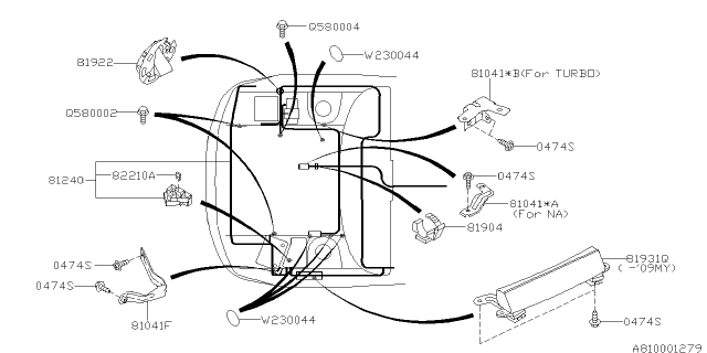 2009 Subaru Forester Wiring Harness Front Usa Diagram for 81202SC001