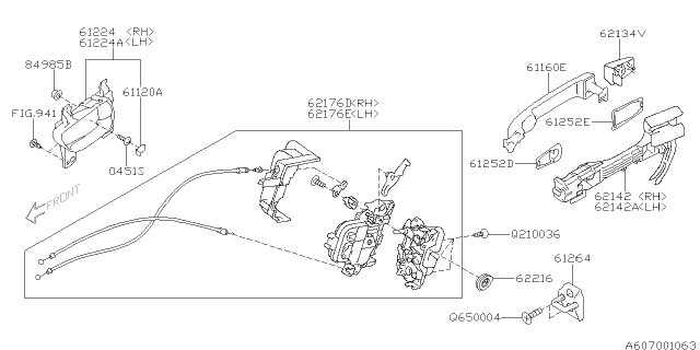 2009 Subaru Forester Rear Latch Actuator Assembly, Right Diagram for 61035SC000