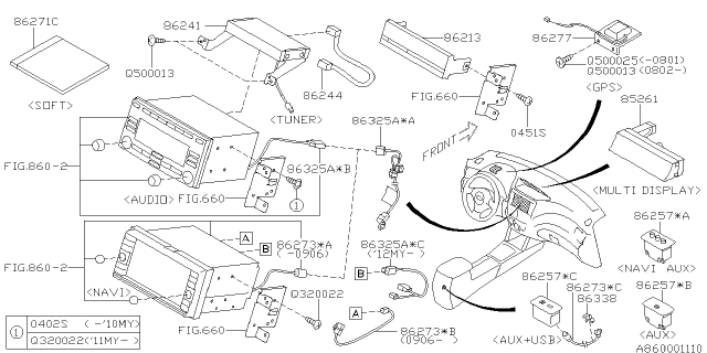 2011 Subaru Forester Contact Kenwood Diagram for 86283FG111