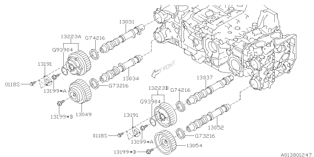 2013 Subaru Forester CAMSHAFT Complete Intake LH Diagram for 13037AA880