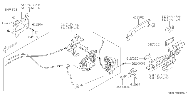 2009 Subaru Forester Remote Assembly Door RH Diagram for 61051FG000JG