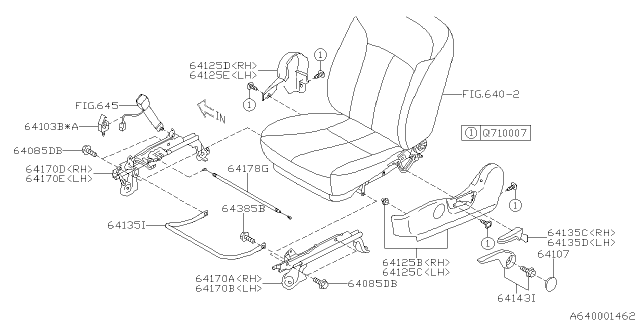 2013 Subaru Forester Slide Rail Assembly In RH Diagram for 64160SC021
