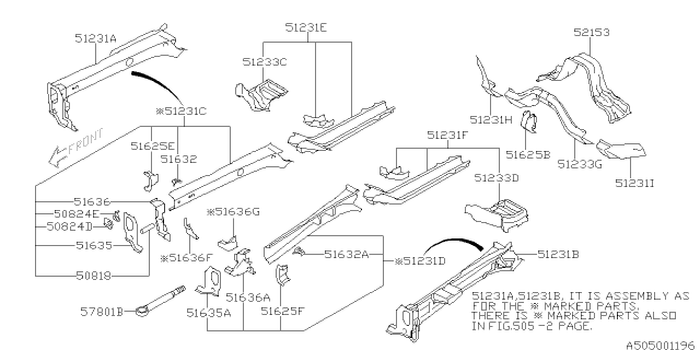 2011 Subaru Forester Separator LH Diagram for 51632AG0909P