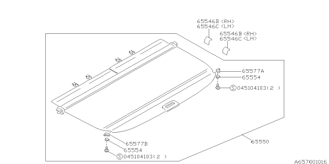 2000 Subaru Forester STOPPER-TONNEAU Cover Right Diagram for 65563FC000ND