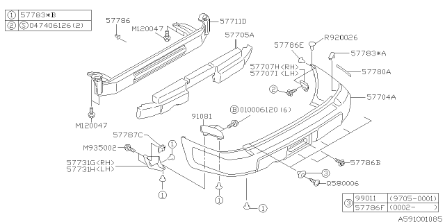 2000 Subaru Forester Screw Diagram for 904580006