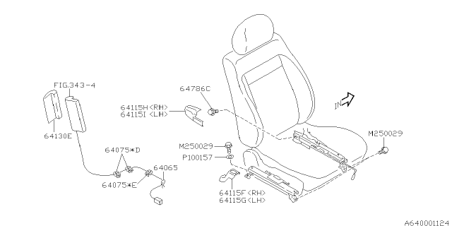 2000 Subaru Forester Pad Side AIRBAG Diagram for 64130FC020