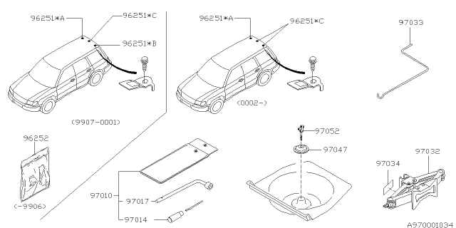 1999 Subaru Forester Anchor Set Plate Diagram for 96030FC110