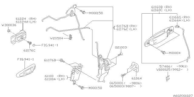 2000 Subaru Forester STRIKER Door Diagram for 62314FC000