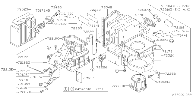 1999 Subaru Forester THERMO Amp Assembly Diagram for 73540FC021