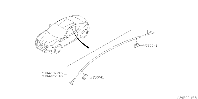 2018 Subaru BRZ Molding Diagram 1