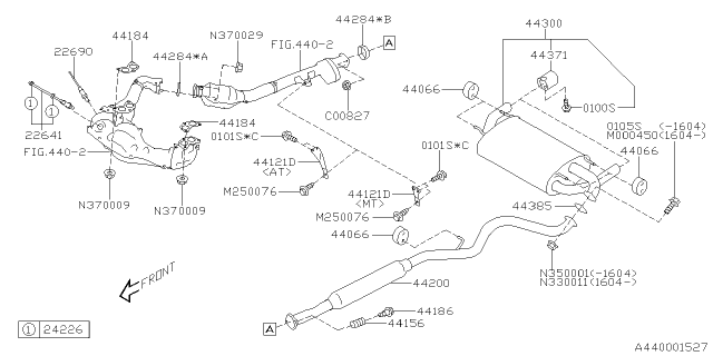 2020 Subaru BRZ MUFFLER Assembly Diagram for 44300CA150