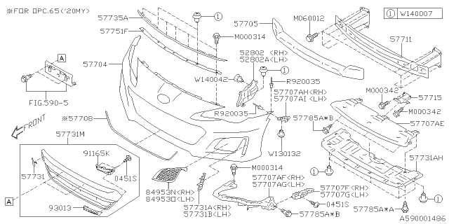 2020 Subaru BRZ Cover Fog Light RH Diagram for 57731CA350