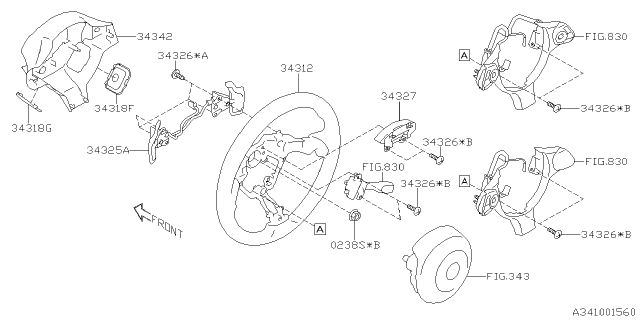 2018 Subaru BRZ Steering Wheel Diagram for 34312CA080VP