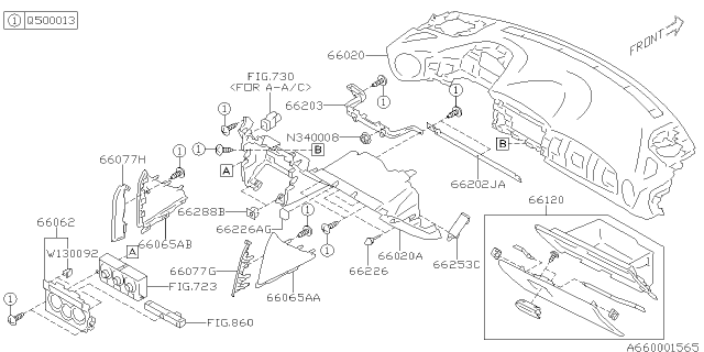 2015 Subaru BRZ Panel Knee Pad LH Diagram for 66067CA110