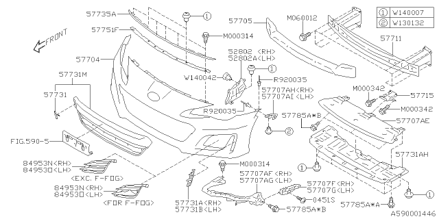 2020 Subaru BRZ Front Bumper Diagram 1