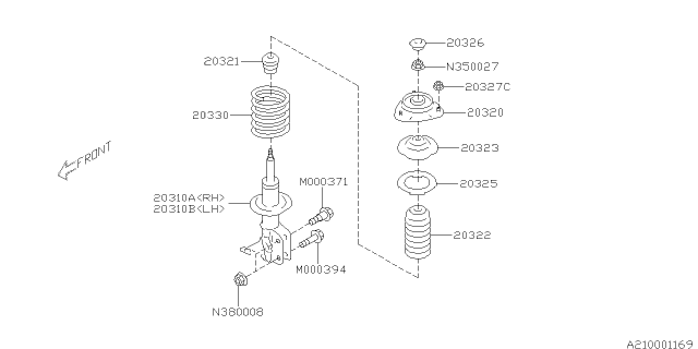 2014 Subaru BRZ STRUT Complete Front RH Diagram for 20310CA021
