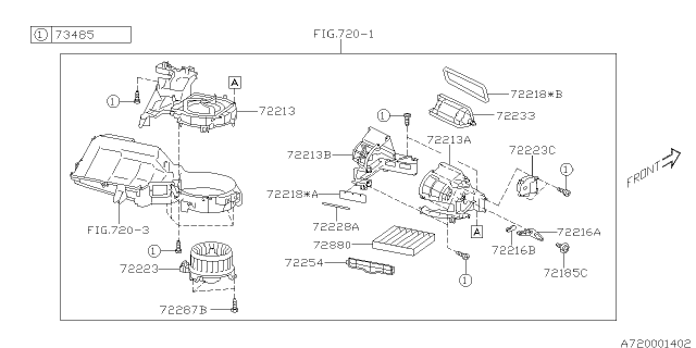 2015 Subaru BRZ Case Assembly Diagram for 72213CA030