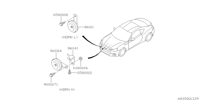 2015 Subaru BRZ Electrical Parts - Body Diagram 1
