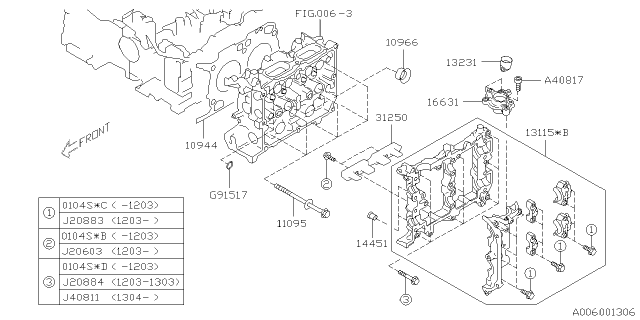 2013 Subaru BRZ Carrier Assembly CAMSHAFT Diagram for 13114AA060