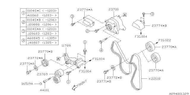 2015 Subaru BRZ Alternator Assembly Diagram for 23700AA751