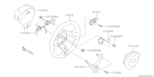 2015 Subaru BRZ Steering Wheel Diagram for 34312CA040VH