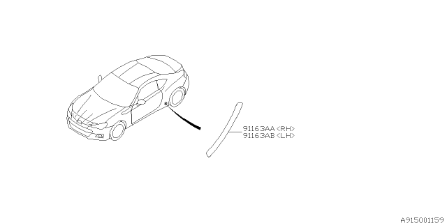 2018 Subaru BRZ Molding Diagram 3