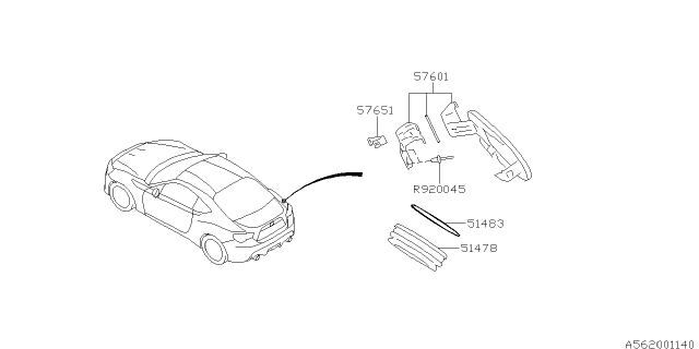 2018 Subaru BRZ Trunk & Fuel Parts Diagram 2
