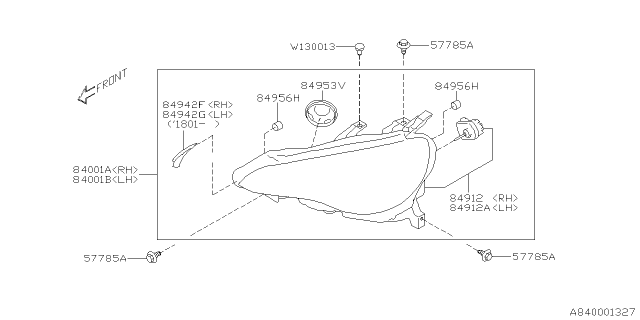 2018 Subaru BRZ Lens Housing Diagram for 84913CA412